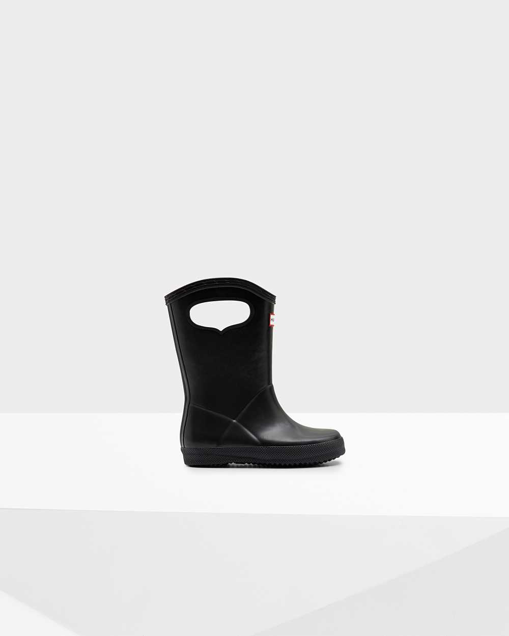 Hunter Original First Classic Grab Handle Kids Rain Boots NZ-36781V Black